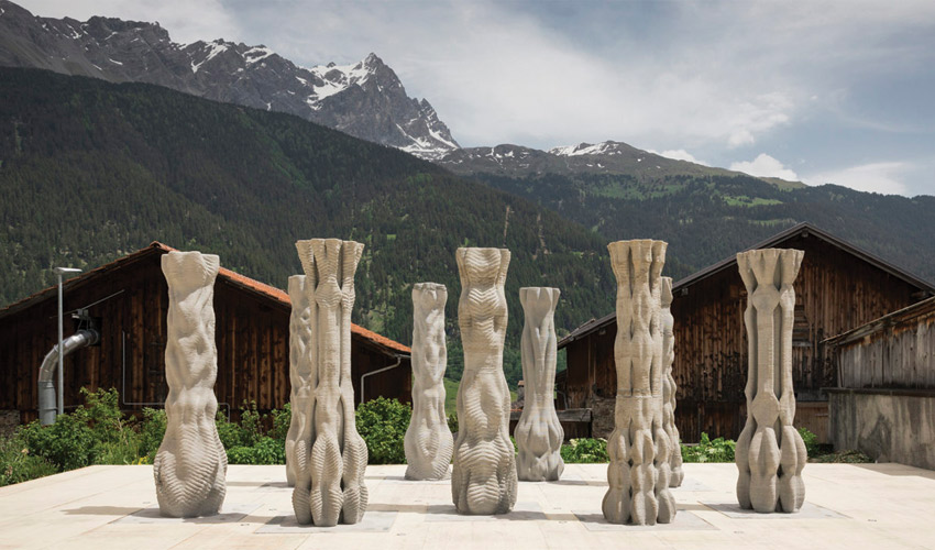 Concrete Choreography are 9 unique 3D printed columns