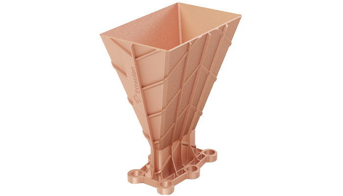 A 3D printed horn antenna with the new pure copper (photo credits: Digital Metal)