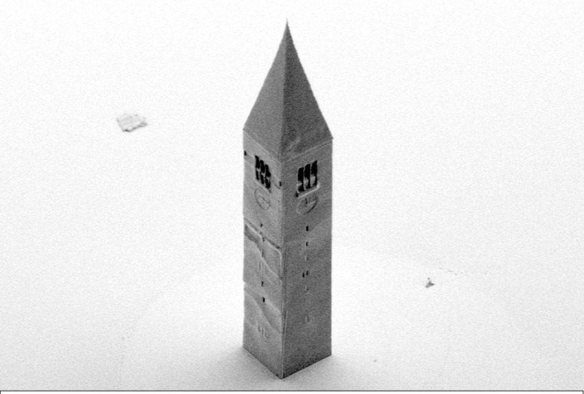 Nano-Sized Rendition of Cornell’s McGraw Tower Marks Step Forward for 3D Printing Technology