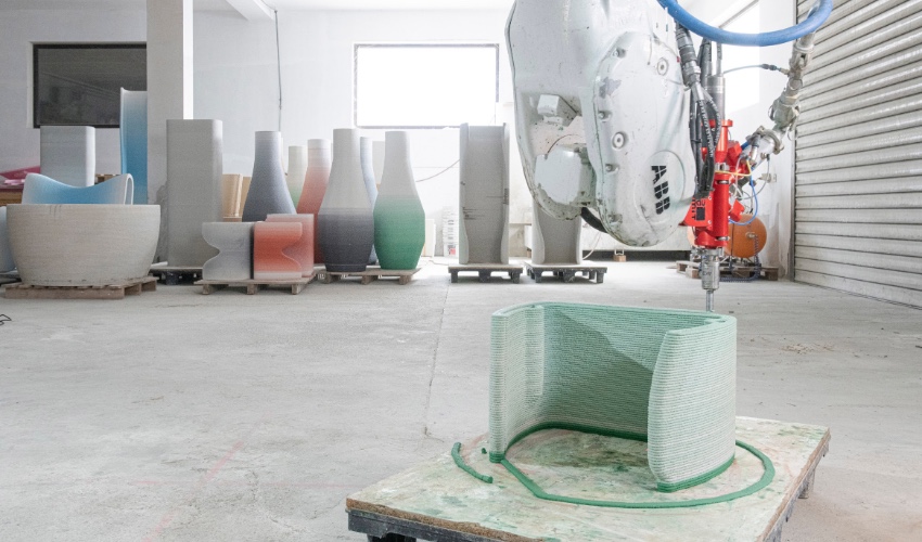 Philipp Aduatz on Using 3D printing to Design Colorful Concrete Furniture