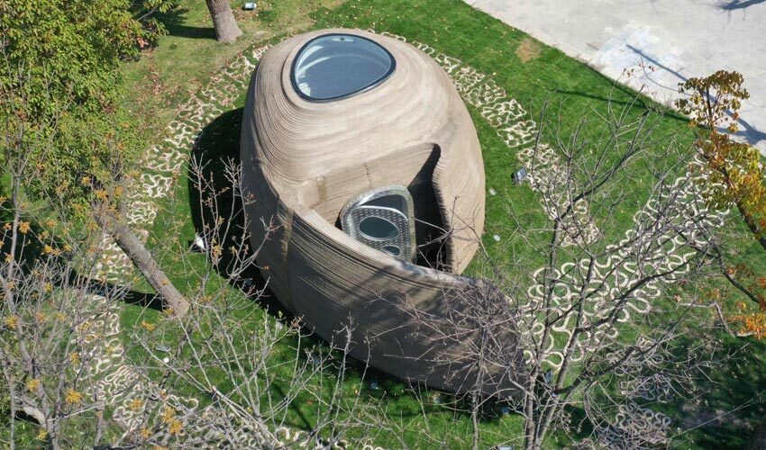 A 3D Printed Book Cabin Has Been Placed in a Shanghai Park