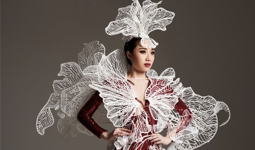 Miss Universe Singapore Wears 3D Printed Outfit, Paying Homage to the Country