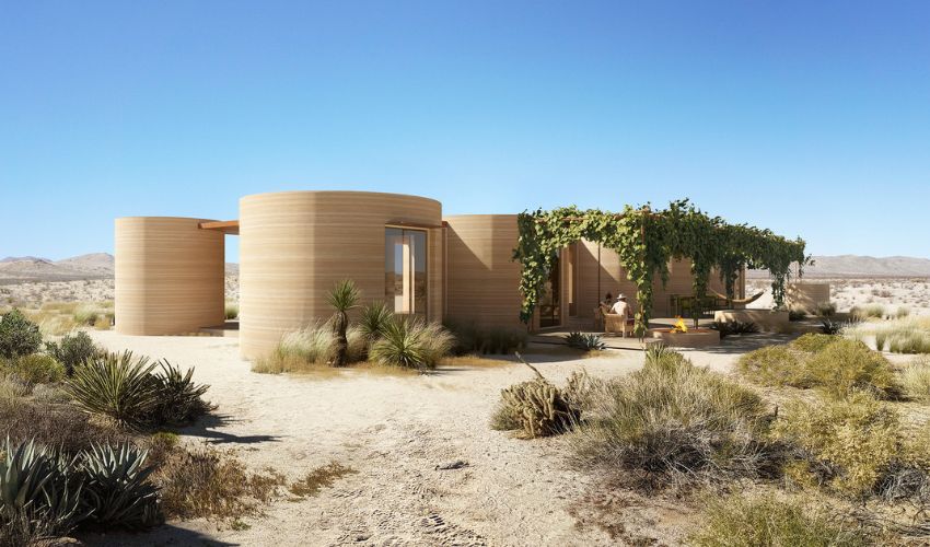 ICON Reveal Design for Quirky 3D Printed Texas Campground Hotel on 62 Acre Site
