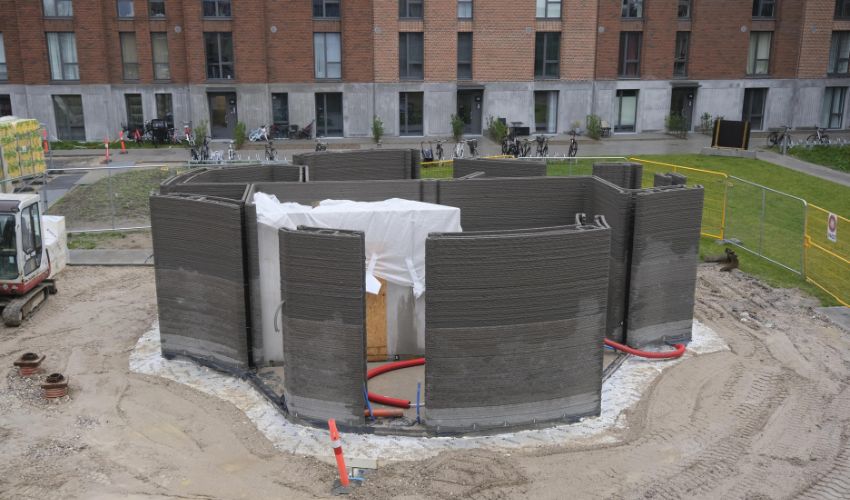 Low CO2 Concrete, 3D Printed Building Unveiled in Copenhagen