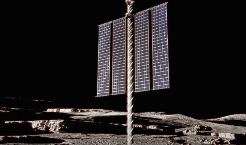 3D printed solar tower on the moon