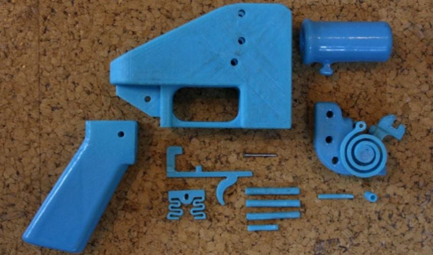 3d printed gun with individual parts