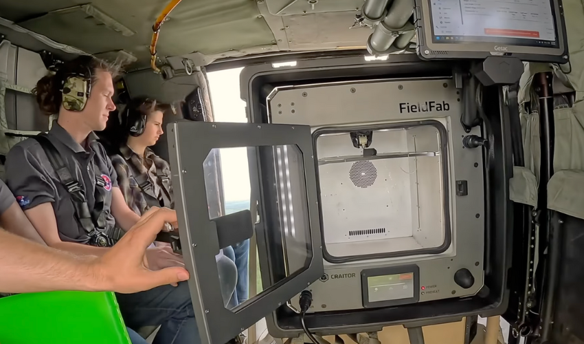 US Troops 3D Print Drone Parts While Flying in Black Hawk
