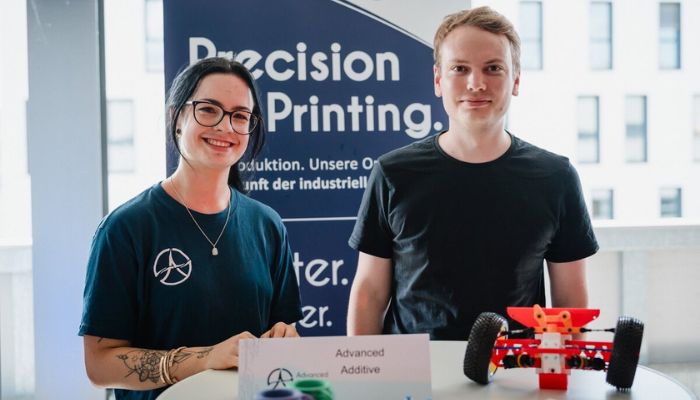 Julia Paternoster and Florian Aigner at the startup festival hosted by Stellwerk 18.