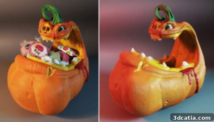 3D Printed Spooky Pumpkin Candy Dish