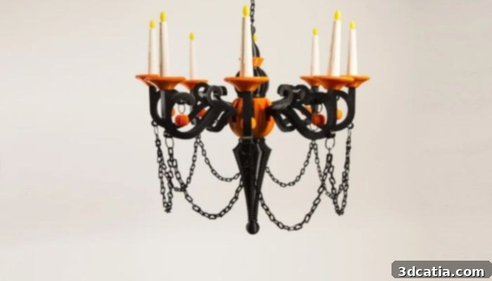 3D Printed Candelabra for Halloween