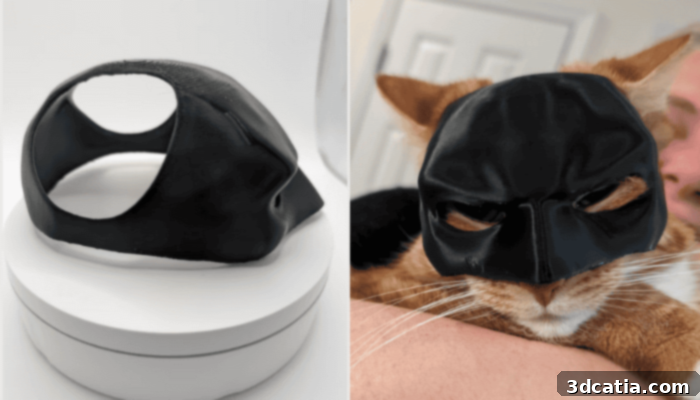 3D Printed Batman Mask for Cats