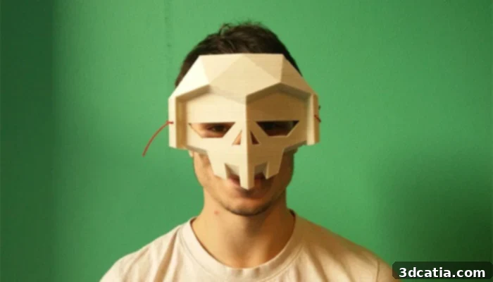3D printed Halloween mask: low-poly