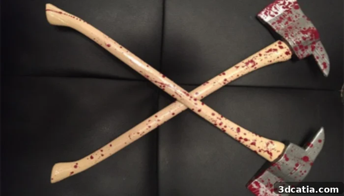 3D printed Halloween prop: fireman's axe