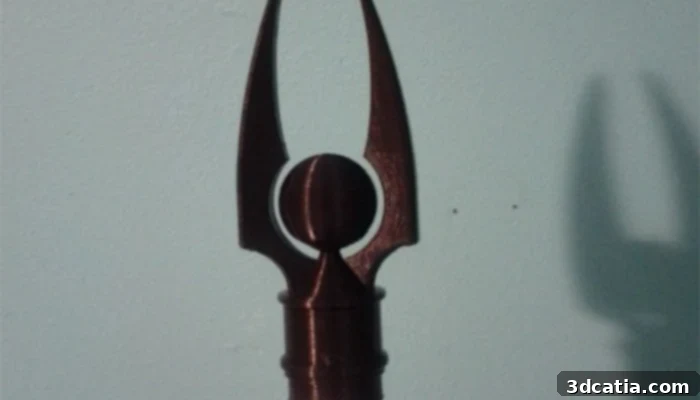 3D printed Halloween prop: finial top for a staff