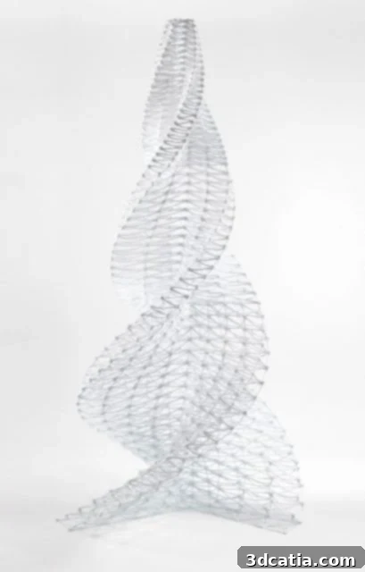 3D printed Christmas tree made from recycled plastic bottles
