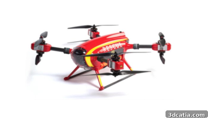 Auxdrone Lifeguard 3D Printed Drone for Beach Surveillance