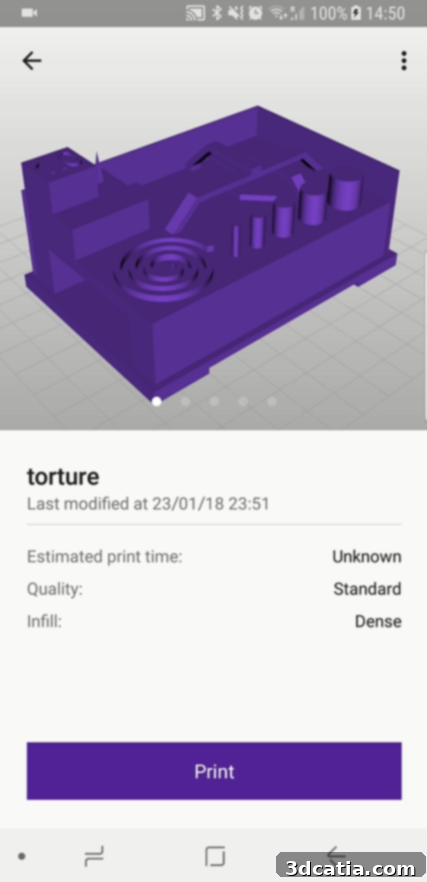 Witbox Go! App: Object Details