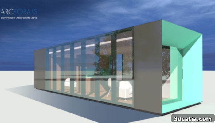 Hempcrete 3D Printed Homes 3 Architectural rendering of a hemp 3D printed house