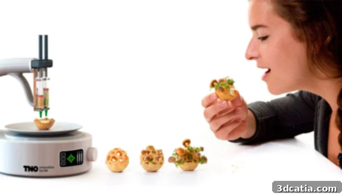 A 3D printed pastry dessert, showcasing intricate design possibilities.