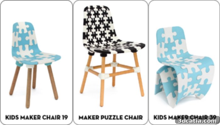 Puzzle Chair from BITS&PARTS, printable at home