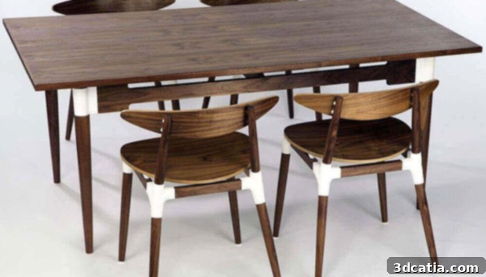 Scandinavian-inspired chairs with 3D printed gaskets by Jon Christie