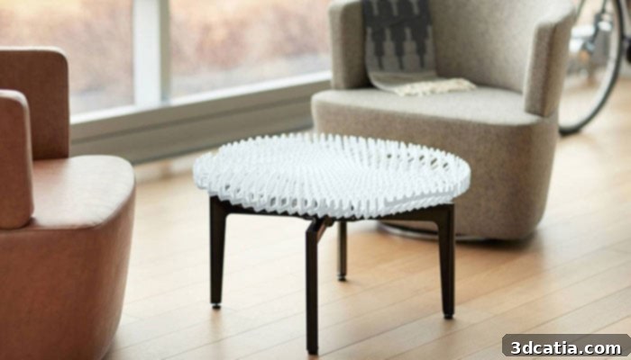 Table created using Rapid Liquid Printing by Steelcase, MIT, and Christopher Guberan