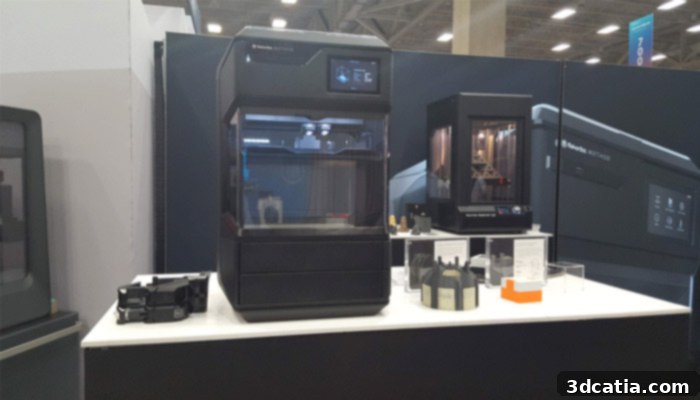 The Makerbot Method 3D printer actively producing a part