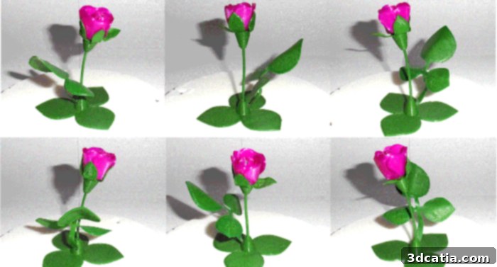 3D printed ever-lasting synthetic flower STL file