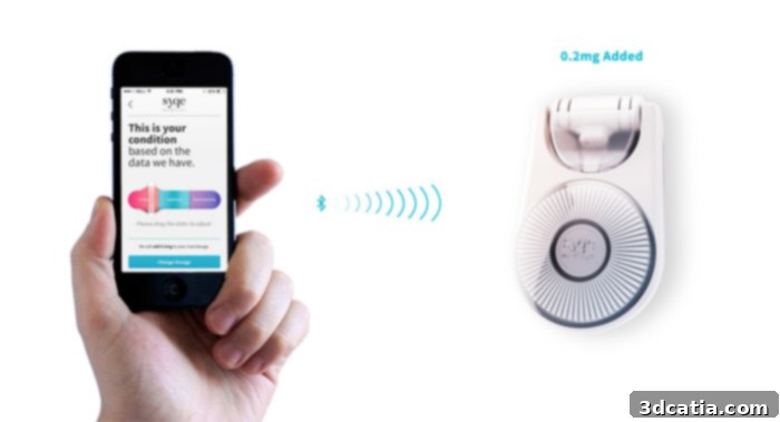 Syqe Medical Pioneers 3D Printed Medical Cannabis Inhaler 6 Syqe Medical's inhaler connected to a mobile application for dosage control.