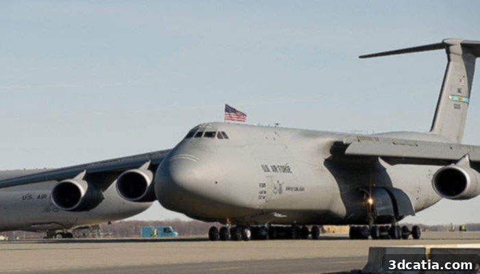 C-5 Super Galaxy aircraft with 3D printed parts
