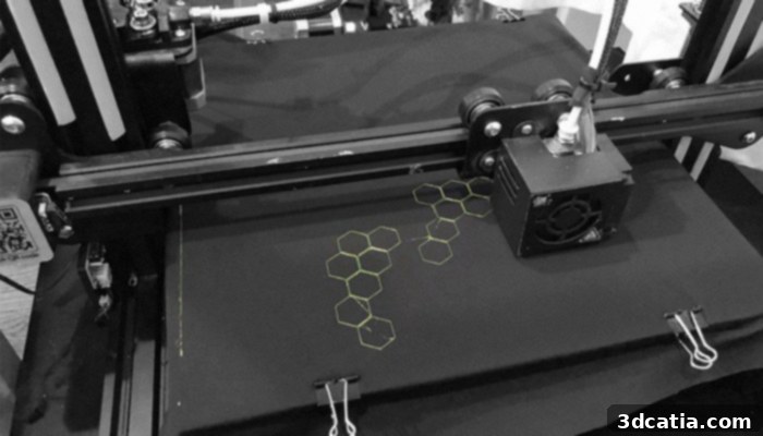 3D printing process showing customizable hexagonal patterns for athletic gear