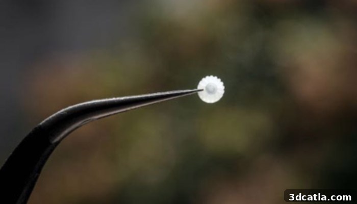 Nanofabrica 3D printed micro gear made from ABS