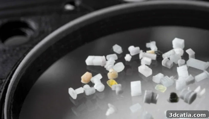 Nanofabrica 3D printed parts array in various materials