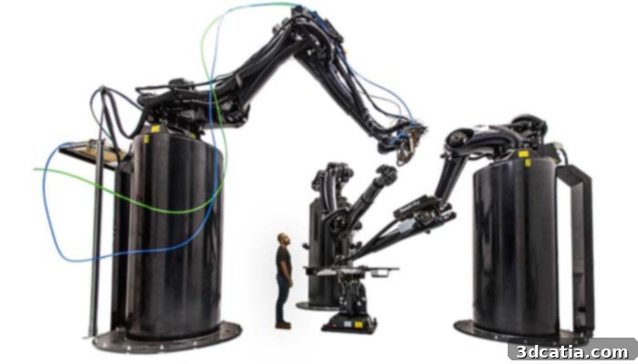 Relativity Space's Stargate metal 3D printer in action, fabricating rocket components.