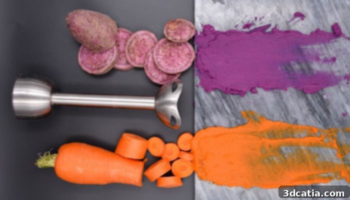 Different ingredients are mixed to obtain the purée which will be extruded