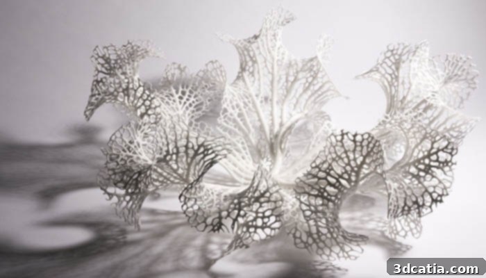 The hyphae crispata 1 sculpture from Nervous System's 'Growing Objects' exhibition