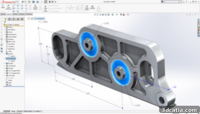 Solidworks by Dassault Systèmes for engineering parts