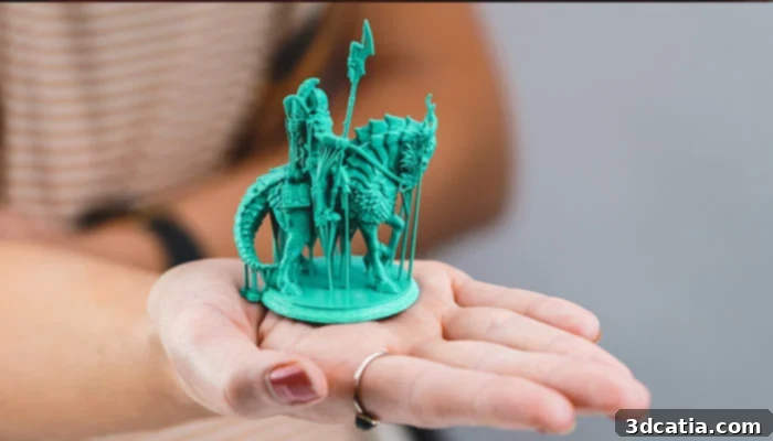 Liquid Crystal Magna printer creating various parts, showcasing its versatility and large build volume.