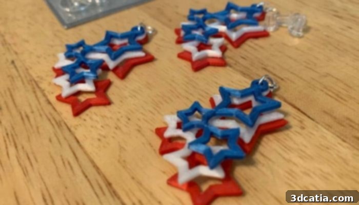 Print Your Patriotism: Top July 4th STL Designs 10 4th of july earrings