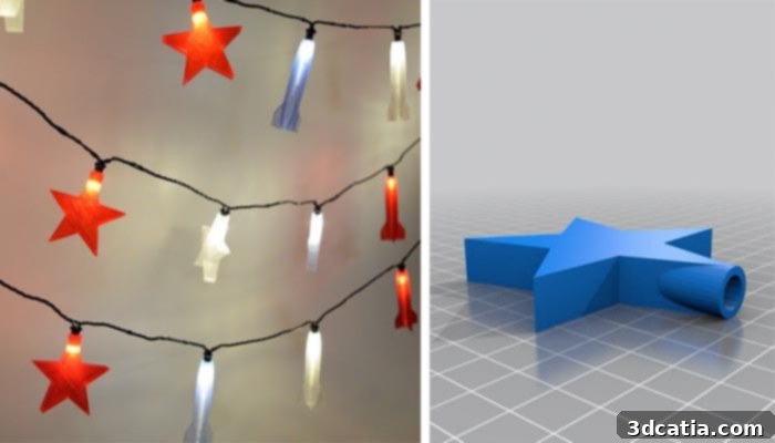 Print Your Patriotism: Top July 4th STL Designs 3 4th of July 3D printed patio lights
