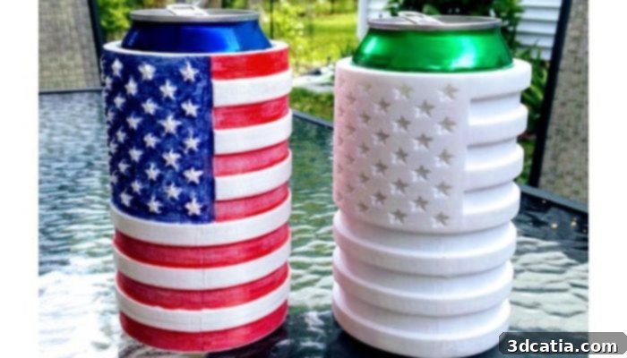 Print Your Patriotism: Top July 4th STL Designs 8 4th of july beer coozies