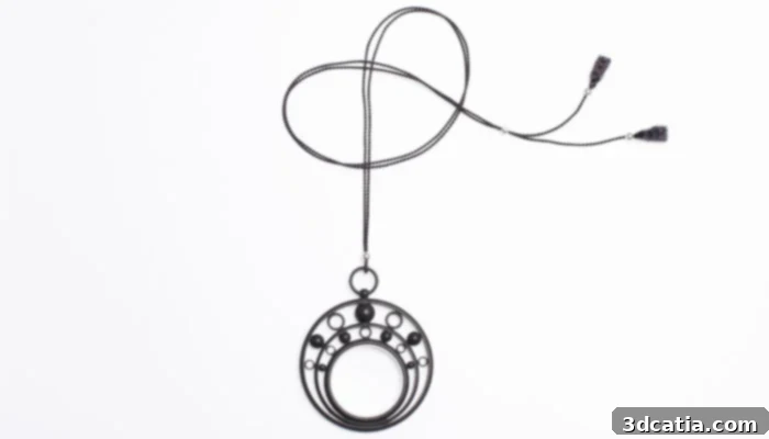 Various F-elia optical jewelry pieces demonstrating advanced 3D printing designs and color options.