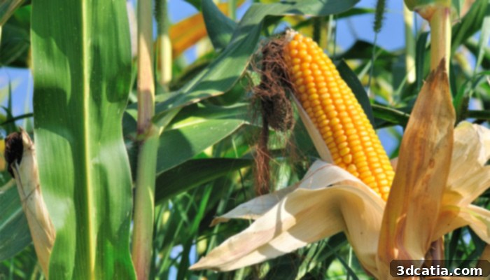 Corn field, raw material for PLA production