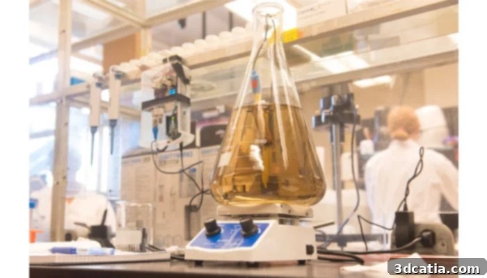 Close-up of Genecis' PHA bioplastics production in a bioreactor.