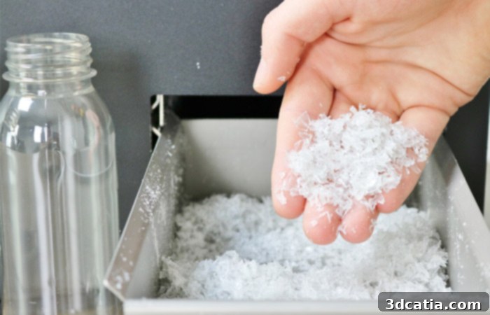 Plastic waste transformed into small flakes by 3devo machine