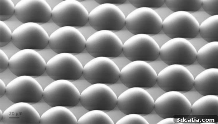 Microlens array fabricated by Nanoscribe Quantum X