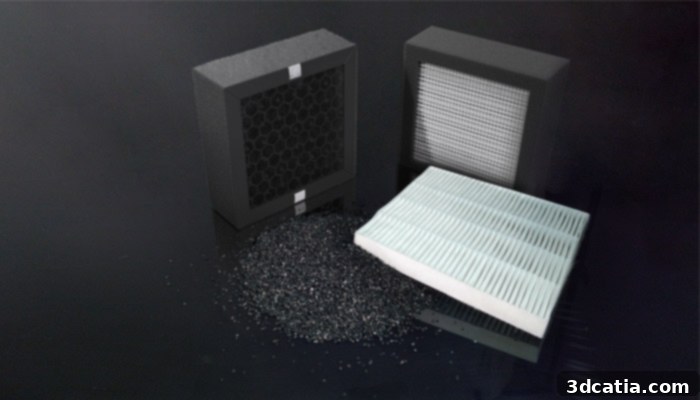 Visual representation of harmful emissions from 3D printing.