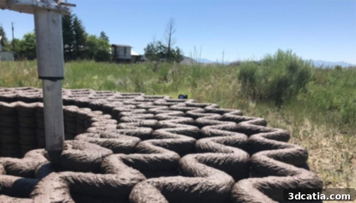 3D printed mud huts showcasing sustainable construction techniques