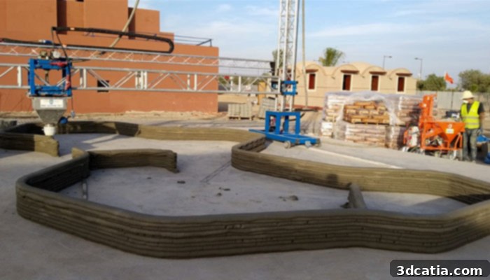 Process of 3D printing a house in Africa
