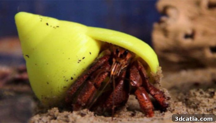 3D printed shells from the Shellter Project providing new homes for hermit crabs